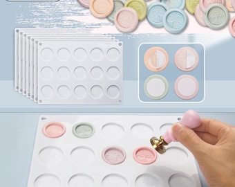 Lakzegelmal | Lakzegel siliconenmat 15 holtes | Perfecte lakzegel, lakstempelmal | Perfect ronde zegels maken, lakzegelgereedschappen