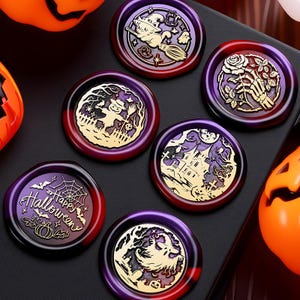 Geheimnisvolles Schloss | Halloween | Kupferwachs-Siegelstempel | Benutzerdefinierte Metallkopf | Metallstempel für Karten, Schreibwaren, Umschläge & Einladungen