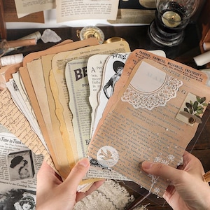 Set di materiali per la raccolta di manoscritti rinascimentali / Carta per scrapbooking, kit per diario di scarto, materiali per effimeri, carta per lavori manuali per diario