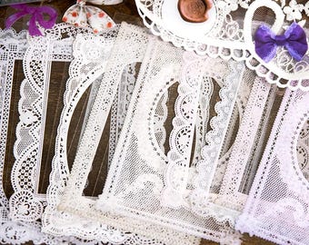 Lace Rhapsody Paper PET Set | Lace Ephemera, Scrapbook Paper, Junk Journal Kit, Ephemera Supplies, Craft Paper for Journaling, Scrapbooking