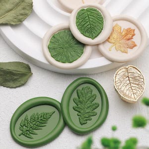 Leaf Texture | Tropical Forest | Copper Wax Seal Stamp | Custom Metal Head | Metal Stamp for Cards, Stationery, Envelopes & Invitations