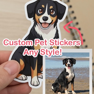 Custom Pet Sticker from Your Photo – Personalized Dog or Cat Art – Choose Style (Cartoon, Fantasy, Cyberpunk & More)