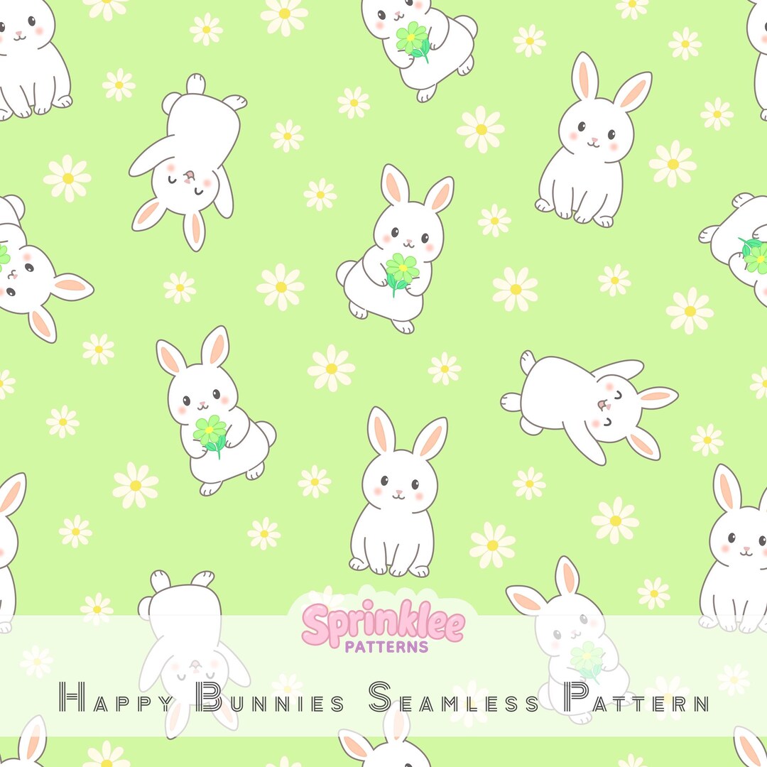 Pattern Baby Green Bunny Yellow Green Spring Seamless Pattern for Baby Fabric, Toddler ...