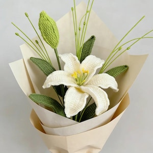 Peruvian Lily Crochet Flower Bouquet Pattern, Video Tutorials (Digital Download), Mother Day Gift, Graduation, Wedding Bouquet