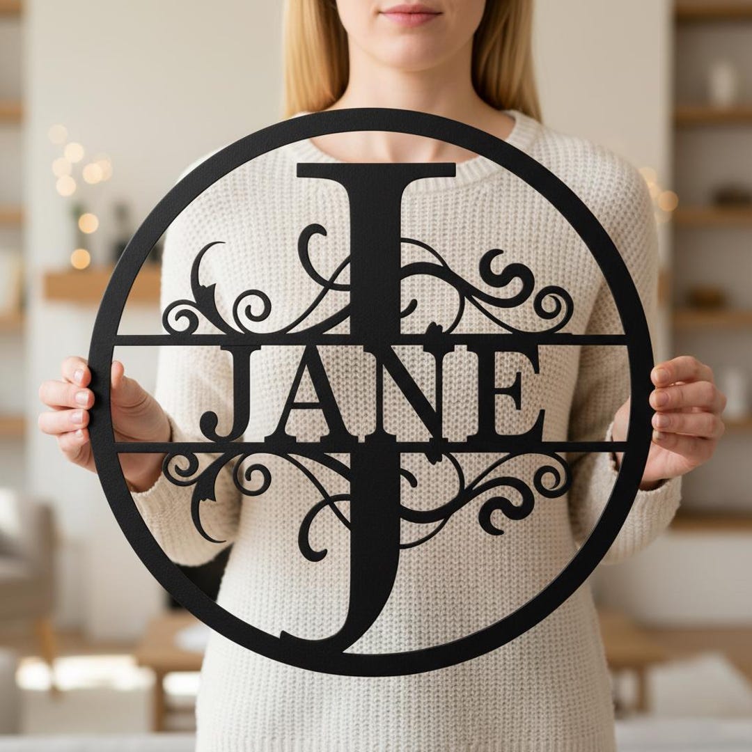 Custom Metal Name or Family Name Sign: Monogram Wall Decor, Monogram ...