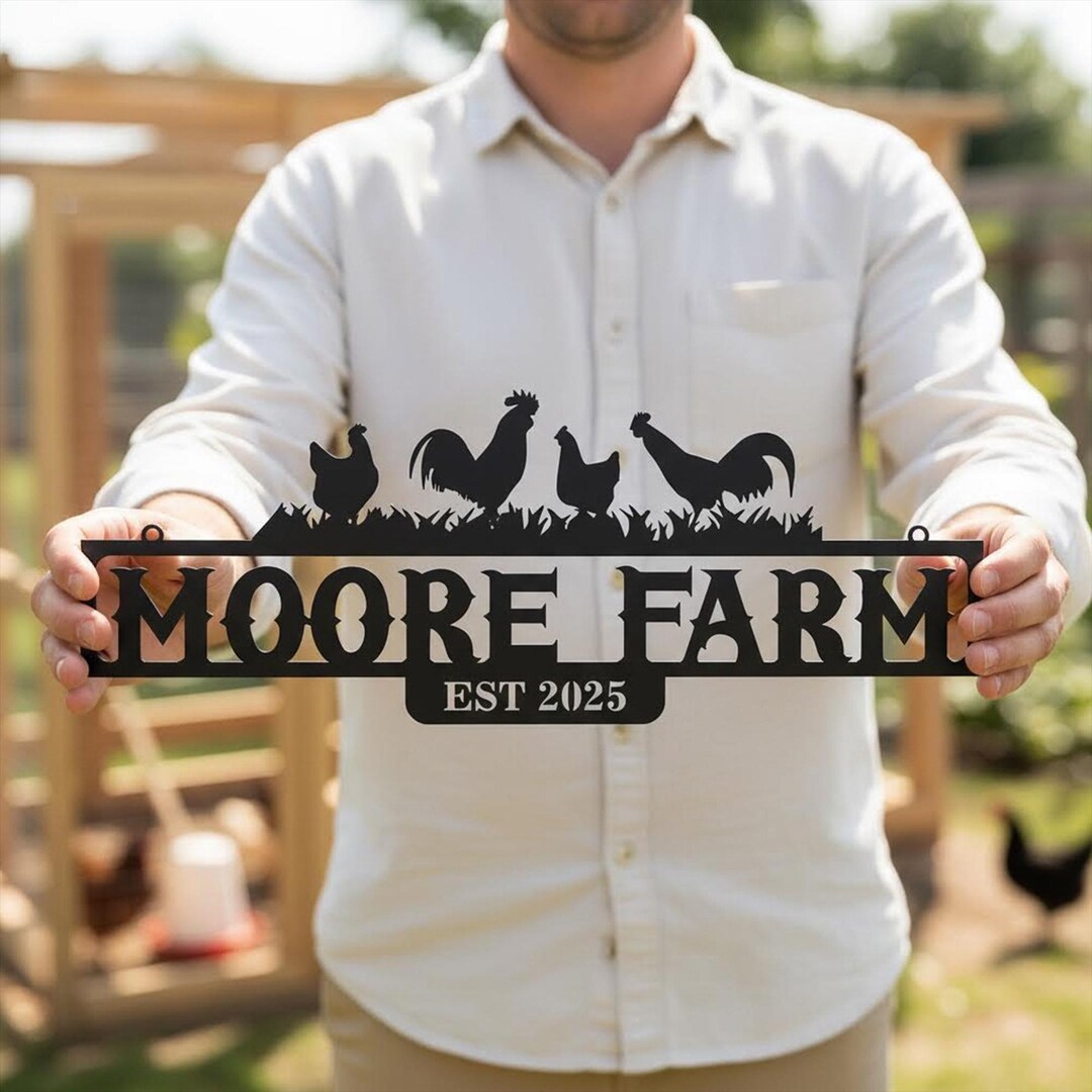 Personalized Metal Farm Sign,custom Farmhouse Decor, Custom Chicken ...