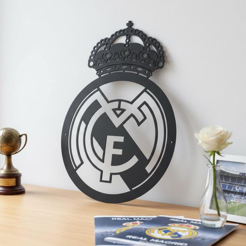 Décoration Murale Real Madrid En Métal - Panneau Premium Pour Fans De Football