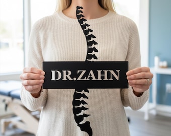 Gepersonaliseerde chiropractor metalen muurkunst decor, chiropractor metalen naambord, kamer decor cadeau voor verpleegkundige arts, chiropractie geschenken