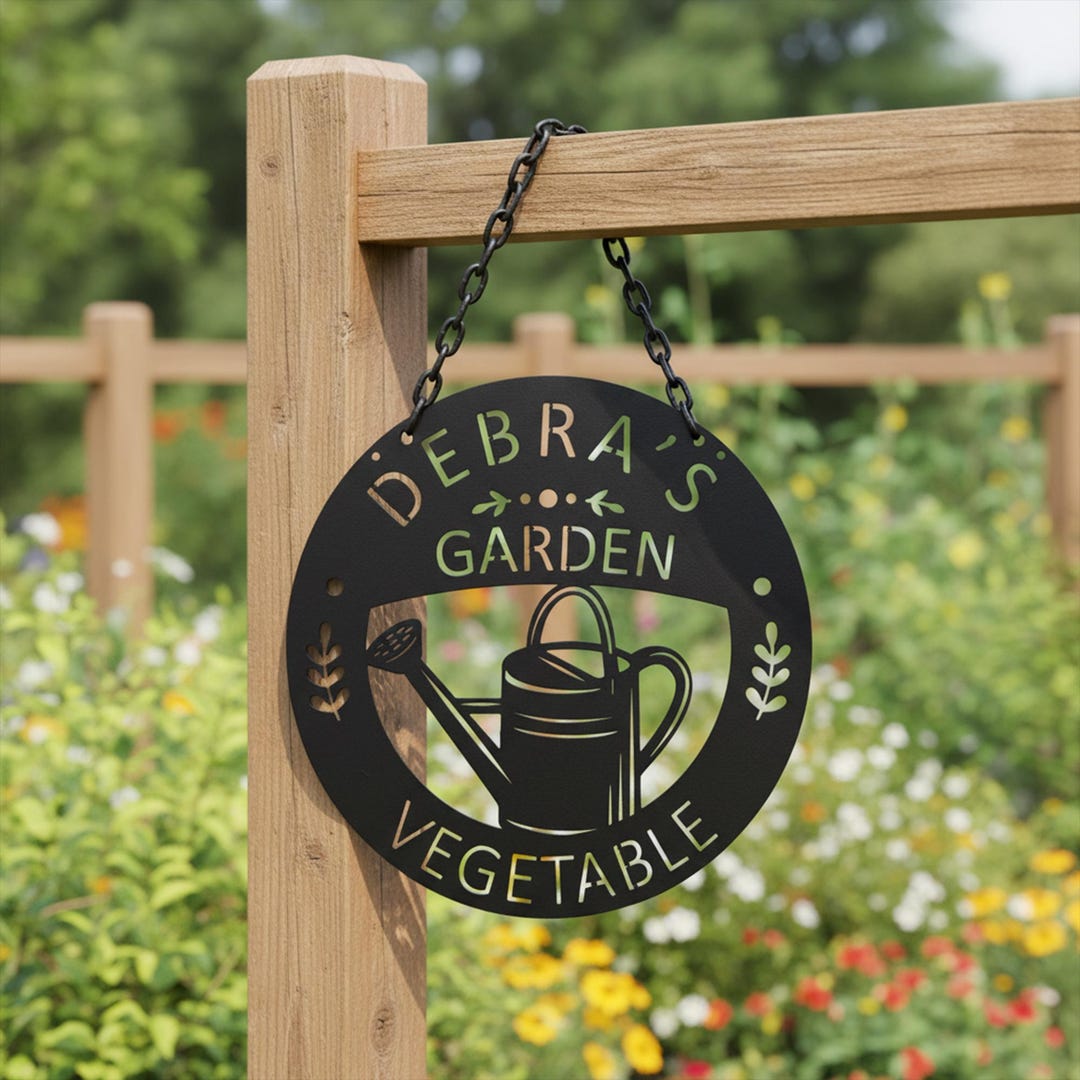 Vegetable Sign Custom Garden Vegetable Sign: Watering Can Metal Decor, Watering Can ...