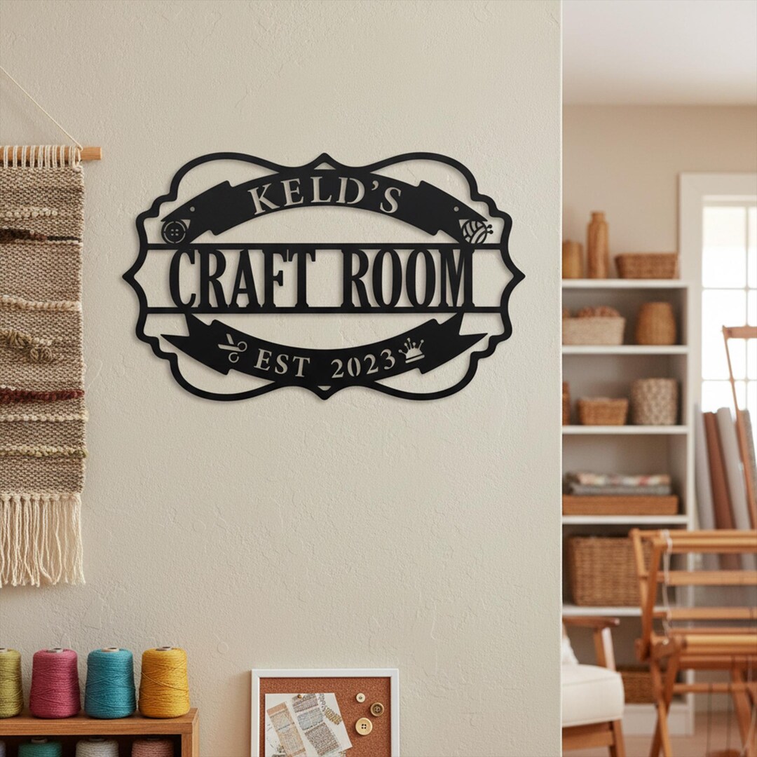 Sign Craftinr R Craft Room Personalized Wall Sign, Custom Craft Room Metal Wall Decor ...