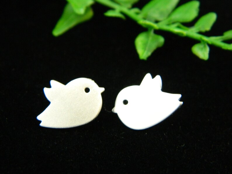 Flickr Bird Stud Earrings, Baby Bird Earrings, Silver Bird Earrings, Tiny Earring, Girls, Children Jewelry, Cute Jewelry, Mothers Jewelry image 5