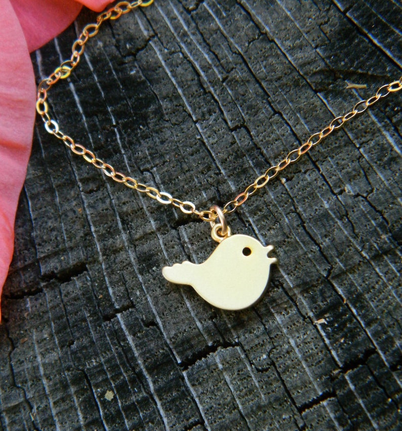 Bird Necklace, Bird Charm Necklace, Minimal Jewelry, Birthday Gift, Dainty, Elegant Everyday Jewelry, Tiny Small Simple, Girls Jewelry image 3