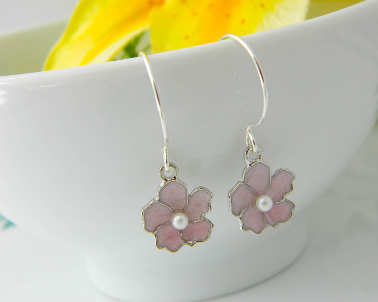 Bridesmaid Earrings Cherry Blossom Earrings Sakura Jewelry Etsy