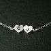 Custom TWO Initial Heart Necklace, Monogram Necklace, Heart Charm ...