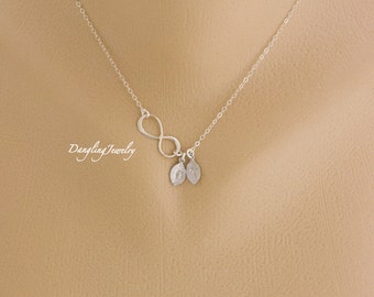 Mother Necklace, Personalized Couple Necklace, Mother of Two, Infinity Necklace, Mother&#39;s Day Necklace, Best friend, Gift for Girlfriend