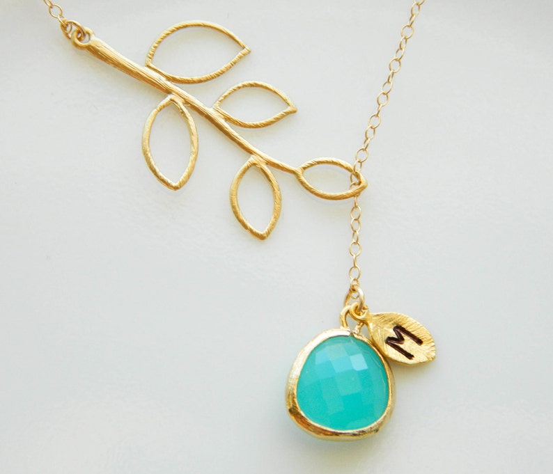 Personalized Lariat Initial Necklace Gold Monogram Necklace Etsy