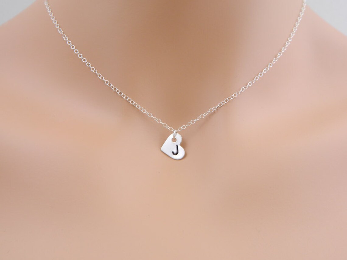 Children Monogram Necklace Personalized Initial Necklace Etsy