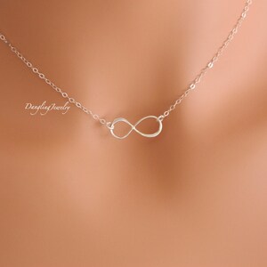 Infinity Necklace, Eternity Necklace, Sterling Silver, Forever, Sister Necklace, Bridesmaid Gifts, Best Friend Jewelry, Christmas Gift