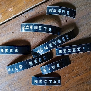 Dymo Embossed Labels - Custom Made to Resemble Vintage Typewriter Text