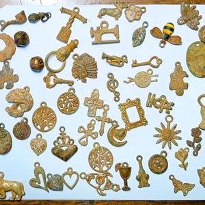 Rusty /Rusted Metal Charms -  Set of Ten (10)