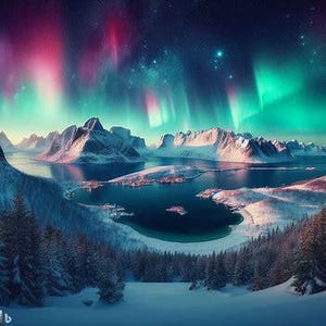 Northern Lights / Aurora Borealis Digital Images - Set of Three (3)