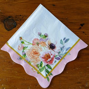 Conjunto de dois guardanapos de papel florais/flores para decoupage (2)