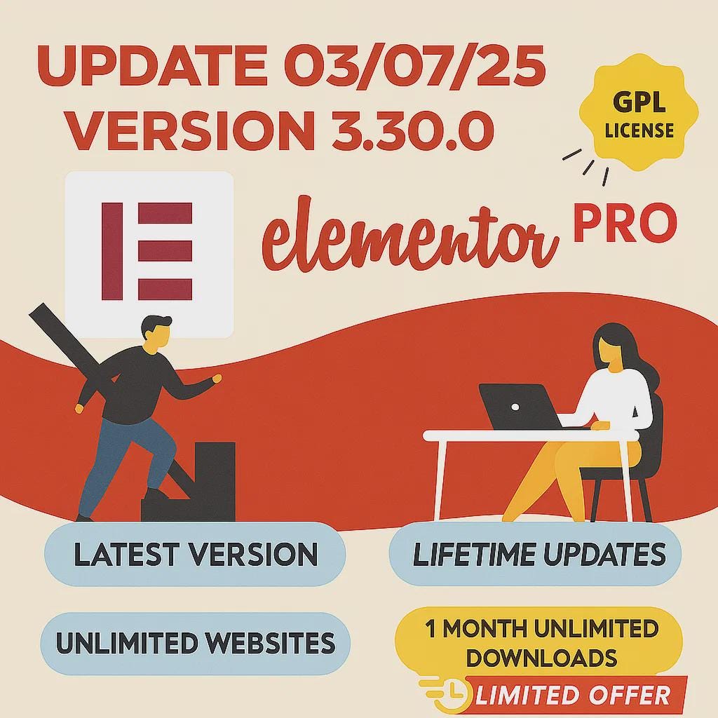 Elementor Pro GPL Latest Version | Unlimited Downloads | 100% Original