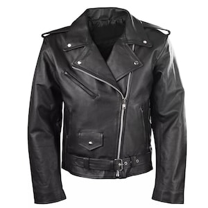 Men’s Handmade Black  Motorbike Leather Jacket Classic Moto Style Genuine Cowhide Leather biker jacket
