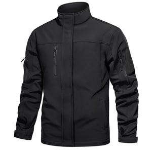 Men’s Black Tactical Softshell Jacket | Military Style Waterproof Windbreaker | Outdoor Hiking Combat Jacket | Lightweight Utility Coat