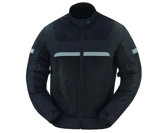 Men&#39;s Black Mesh Motorcycle Jacket – Lightweight biker jacket handmade sports jacket motorcycle jacket