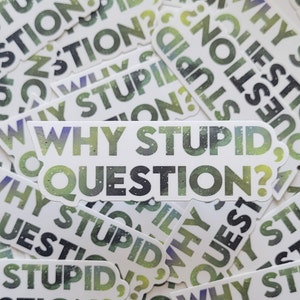 Why Stupid, Question? -   Project Hail Mail Mary Inspired Sticker [Bigger Size]