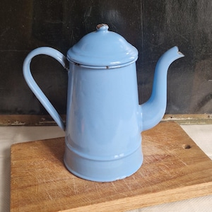 Rustikale Kanne Kaffeekanne Kocher aus Emaille french vintage decor