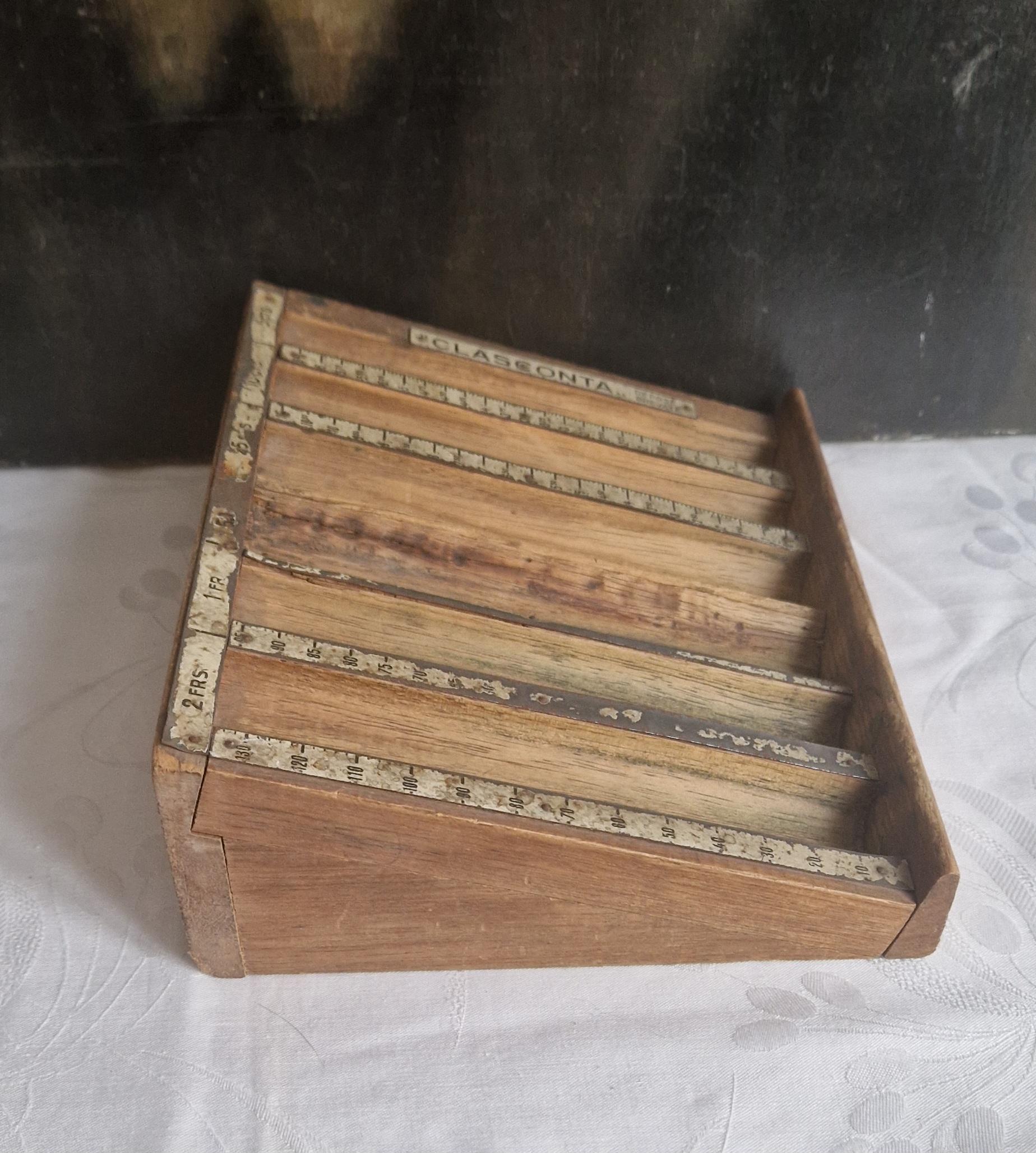 Antique Coin Counting Tray Cash Drawer Clasconta Depose French