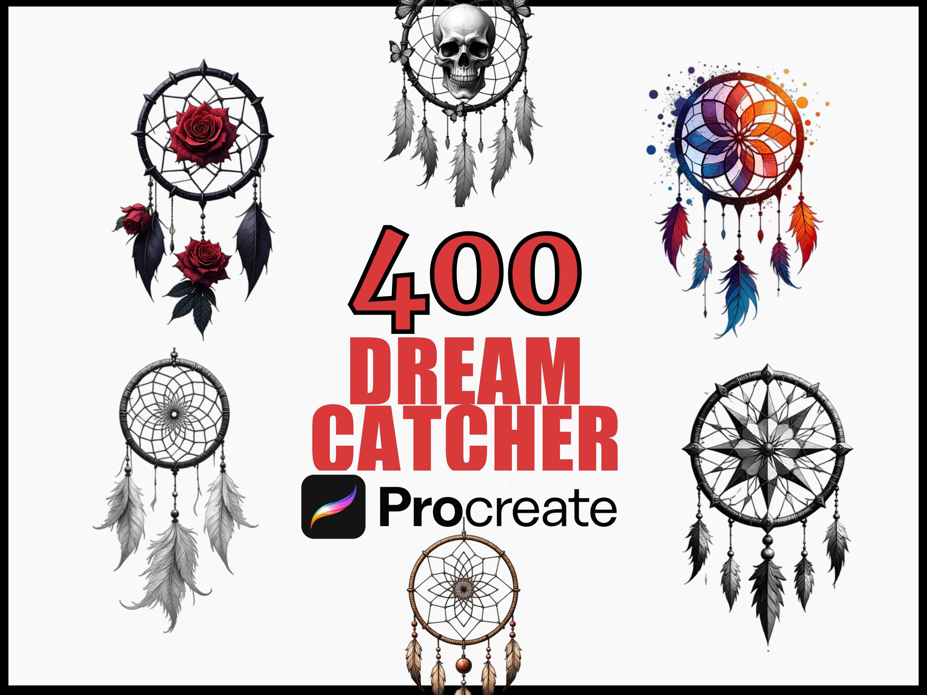 400 Dream Catcher Procreate Stamps & Brushes for Boho Art, Tattoos, Cards and Decor