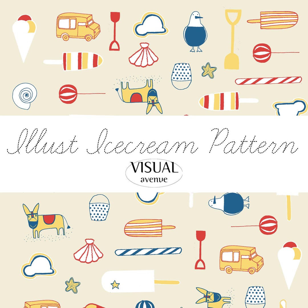 Icecream Playground A4 Size Patterns, Kids Wallpaper Fabric Graphic ...