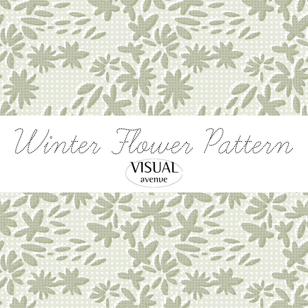 Snowy Winter Flower A4 Size Patterns, Wallpaper Fabric Graphic, Phone ...