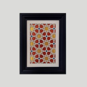 Alona / Arte geometrica ritagliata su carta / Decorazione murale a strati / Opera incorniciata (28 x 37 cm / 11 x 14,5 pollici)