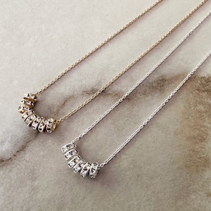 Designer DECADES NECKLACE with Brilliant Crystal Rings for 40th 50th 60th 70th 80th 90th Birthday Gift Decade Jewelry by Astraea & Co