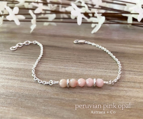 Pink Opal, Moonstone & Rose Quartz Beaded Bracelet || Reiki Infused -  Angelic Roots