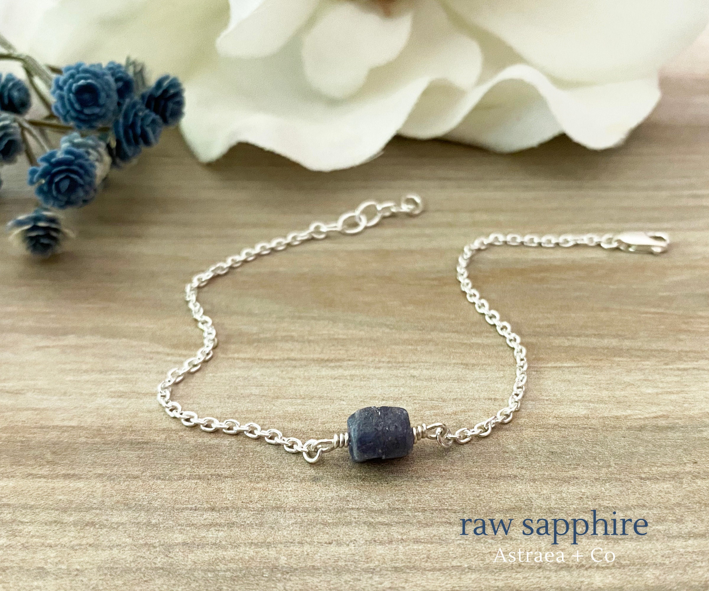Raw Sapphire Bracelet Natural Sapphire Bracelet Organic Blue Sapphire  Gemstone Jewelry Gold Sapphire Chain Bracelet by Astraea Co - Etsy