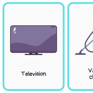Home appliances educational flashcards