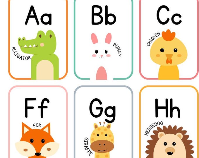 Printable ABC Flashcards for Kids, Alphabet Learning Cards With ...