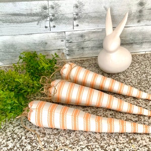 Fabric carrots- Farmhouse Easter- Easter decor- Carrot bowl filler- Set of 3- Spring decor- Primitive- Rustic carrots- Tiered tray decor