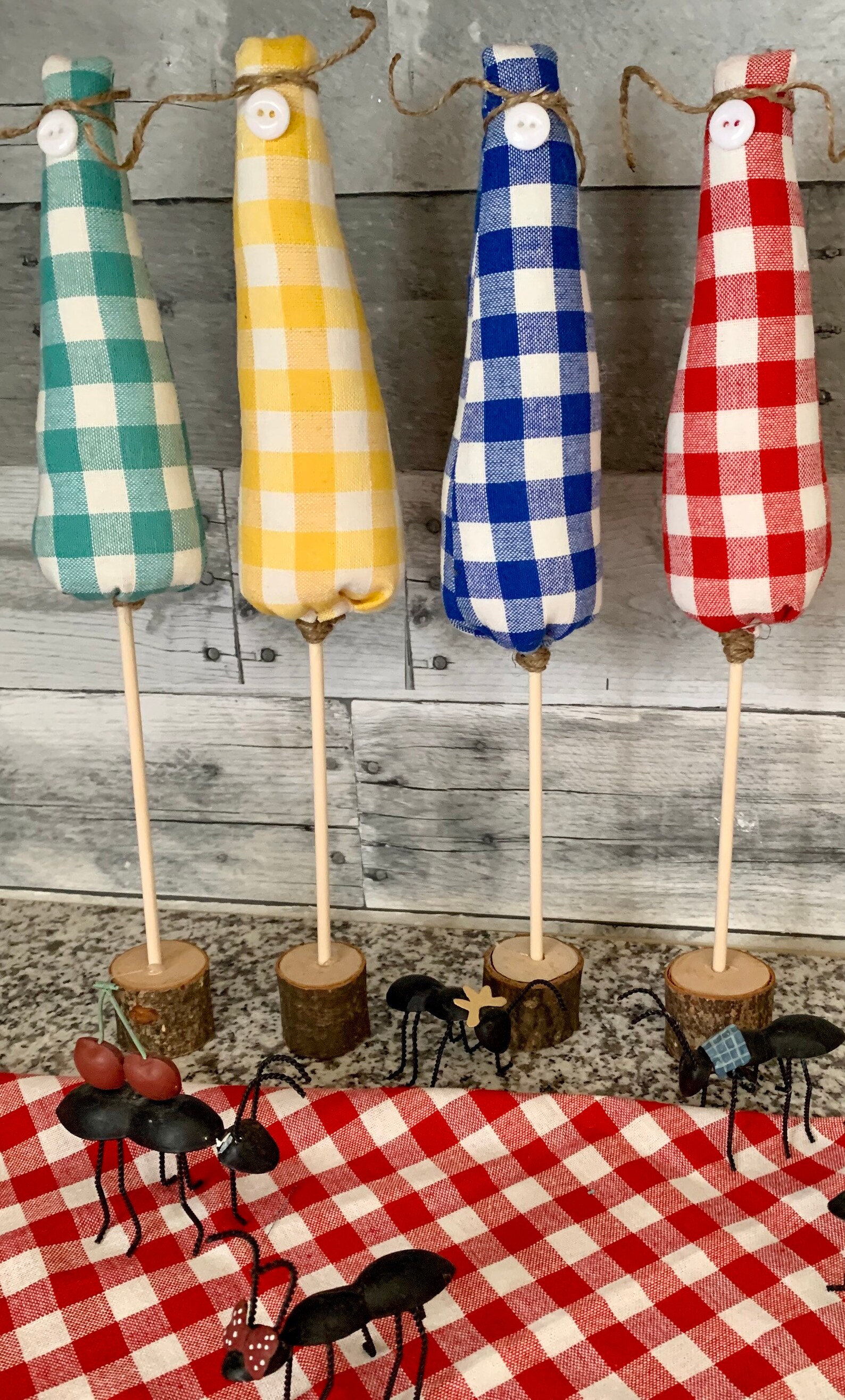 Summer Picnic Trees Gingham Fabric Trees Picnic Basket Red Etsy