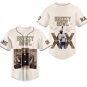 Personalized Chris Brown XX 2025 Baseball Jersey, Custom Tour Shirt, Baseball Jersey for Adult Youth Kid, Breezy Bowl XX Baseball Jersey