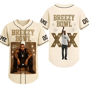 Personalized Chris Brown XX 2025 Baseball Jersey, Custom Tour Shirt, Baseball Jersey for Adult Youth Kid, Breezy Bowl XX Baseball Jersey