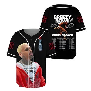 Chris Brown Breezy Bowl XX 2025 Baseball Jersey, Custom Tour Shirt, Baseball Jersey for Adult Youth Kid, Breezy Bowl XX Baseball Jersey