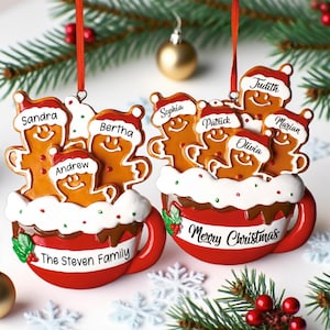 Personalized Gingerbread Christmas Ornament 2025,Custom Resin Family Ornament,Gingerbread Christmas Decor,Family Xmas Gift,Xmas Tree Decor