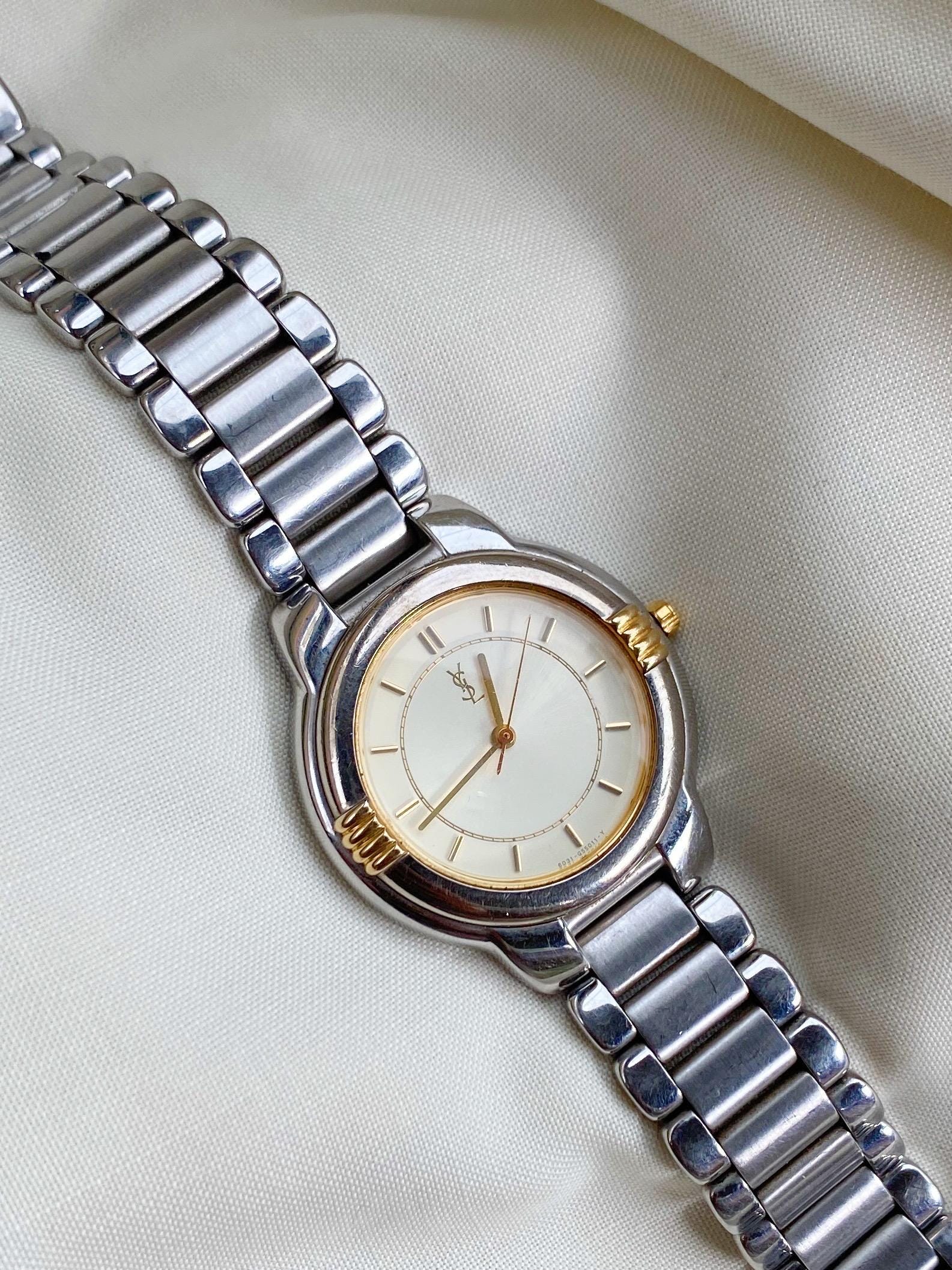 【稼働品】イヴサンローラン クォーツ コンビ 腕時計 6031-G11246 Vintage Ysl Reverso Watch St Laurent Watch Vintage Yves Saint