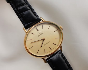 Vintage Omega Genève Oval Dial Unisex watch; Mechanical, Gold plated